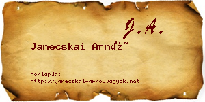Janecskai Arnó névjegykártya